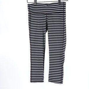 Athleta Black Stripes Chaturanga Crop Leggings Small